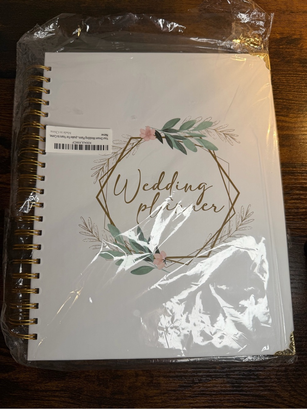 Wedding Planner Spiral Notebook - White & Gold